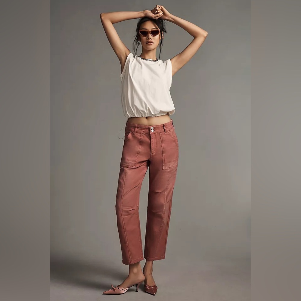 Anthropologie Pink Cropped Pants